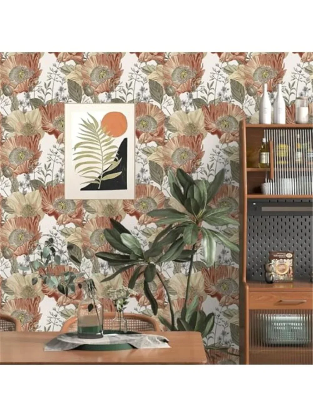 Floral Peel And Stick Wallpaper Vintage Self Adhesive Removable Vinyl Wall Decor